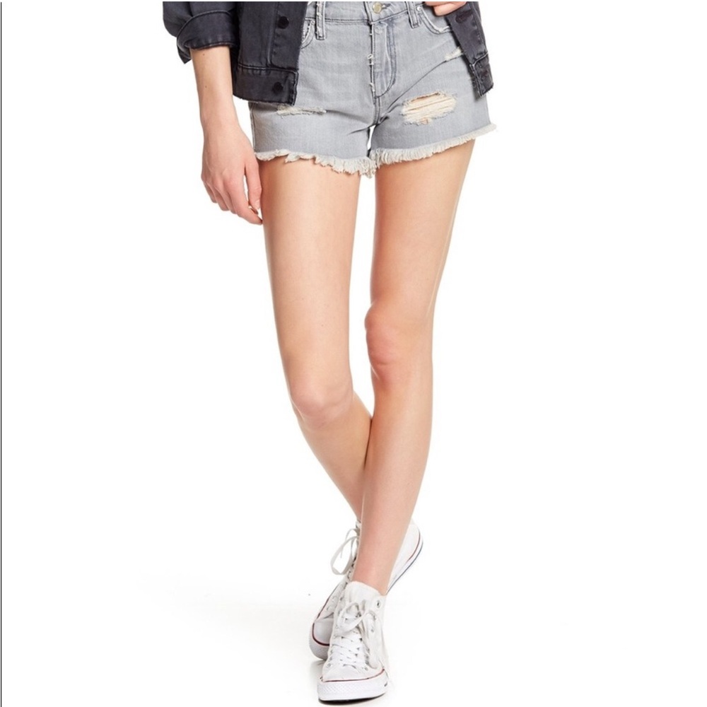 Joe’s Jeans Gabrielle grey distressed cut off shorts raw hem 29